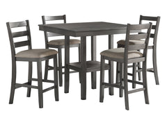Sharon Gray 5-Piece Pack Counter Height Set - Ornate Home