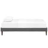 Sharon Gray Fabric Twin Bed Frame with Squared Tapered Legs - Ornate Home