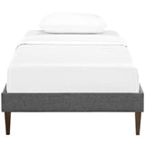 Sharon Gray Fabric Twin Bed Frame with Squared Tapered Legs - Ornate Home