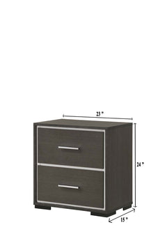 Sharpe Dark Grey Upholstered Panel Bedroom Set - Ornate Home