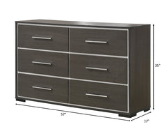 Sharpe Dark Grey Upholstered Panel Bedroom Set - Ornate Home