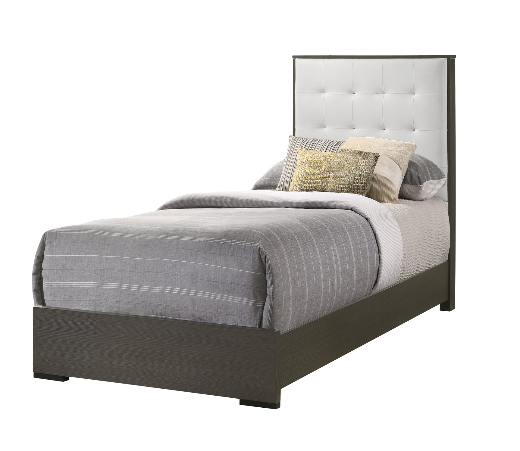 Sharpe Dark Grey Upholstered Panel Youth Bedroom Set - Ornate Home