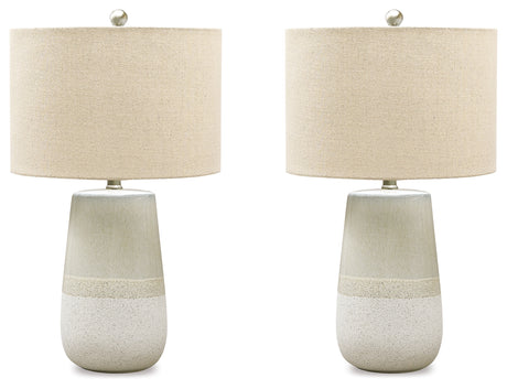 Shavon Beige/White Table Lamp (Set of 2) - Ornate Home