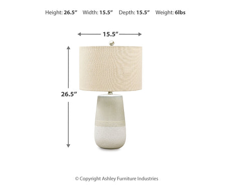 Shavon Beige/White Table Lamp (Set of 2) - Ornate Home