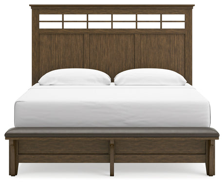 Shawbeck Dark Brown King Panel Bed - Ornate Home