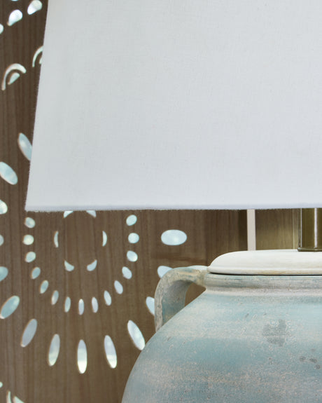 Shawburg Antique Green 2-Piece Lamp Set - Ornate Home