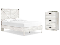 Shawburn White/Brown Full Panel Bed w/Chest - Ornate Home