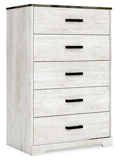 Shawburn White/Brown Full Panel Bed w/Chest - Ornate Home