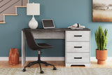 Shawburn White/Dark Charcoal Gray 54" Home Office Desk (Online Special Price) - Ornate Home