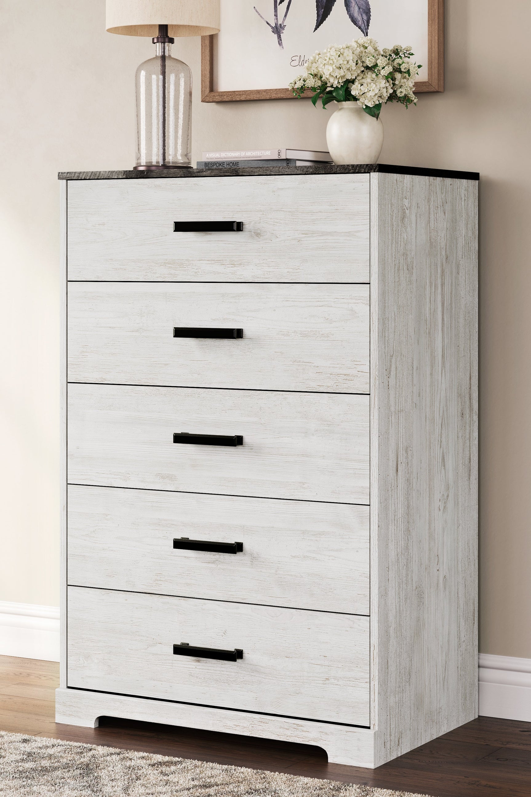 Shawburn Whitewash/Charcoal Gray Chest of Drawers (Online Special Price) - Ornate Home