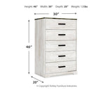 Shawburn Whitewash/Charcoal Gray Chest of Drawers (Online Special Price) - Ornate Home