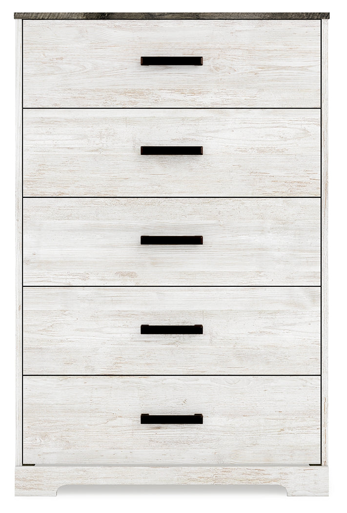 Shawburn Whitewash/Charcoal Gray Chest of Drawers (Online Special Price) - Ornate Home
