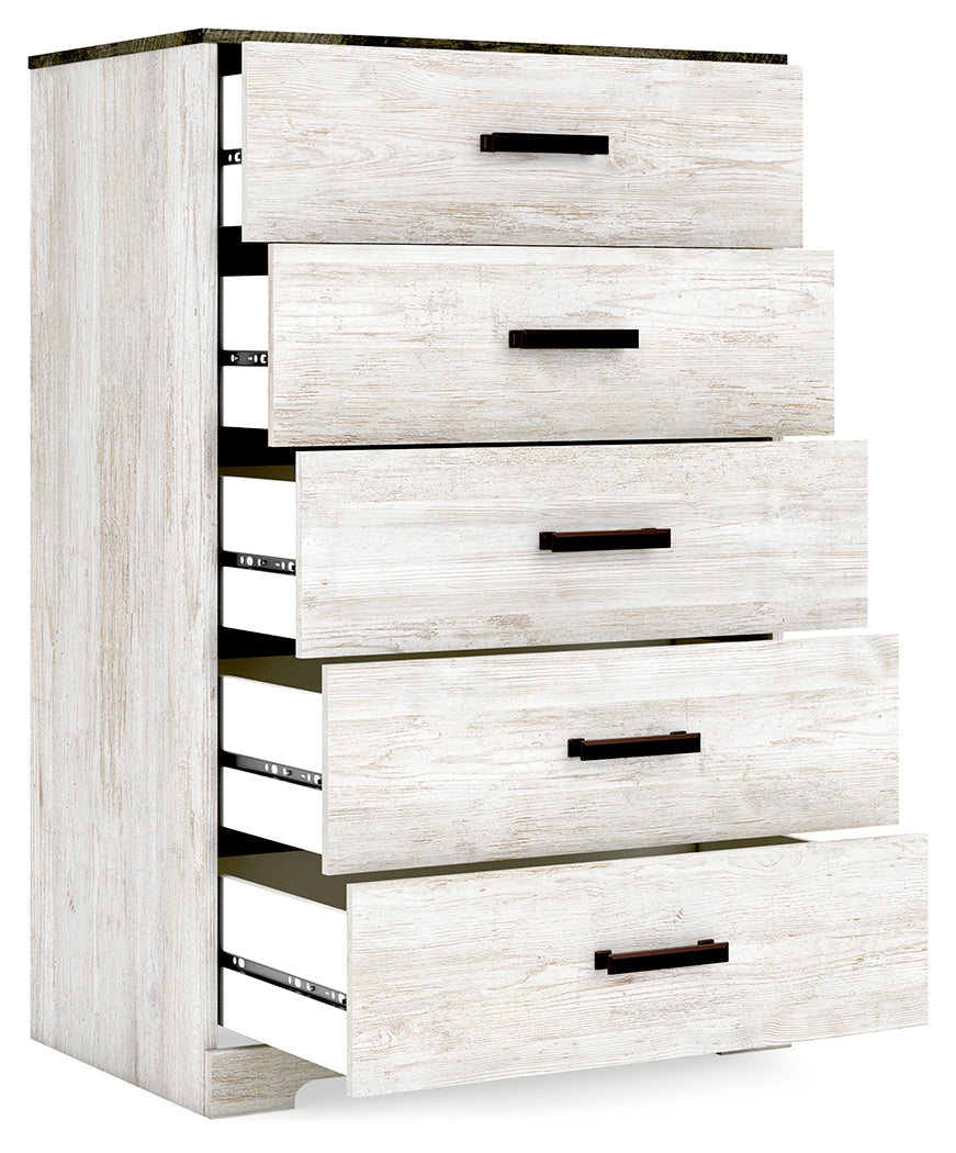 Shawburn Whitewash/Charcoal Gray Chest of Drawers (Online Special Price) - Ornate Home