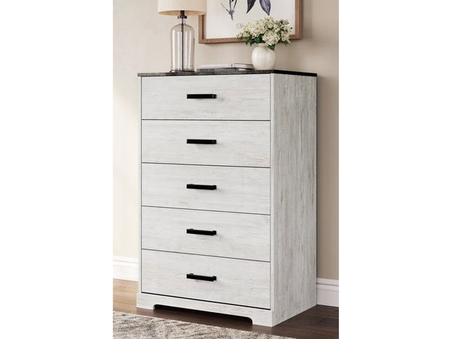Shawburn Whitewash/Charcoal Gray Chest of Drawers - Ornate Home