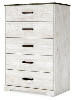 Shawburn Whitewash/Charcoal Gray Chest of Drawers - Ornate Home