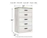 Shawburn Whitewash/Charcoal Gray Chest of Drawers - Ornate Home