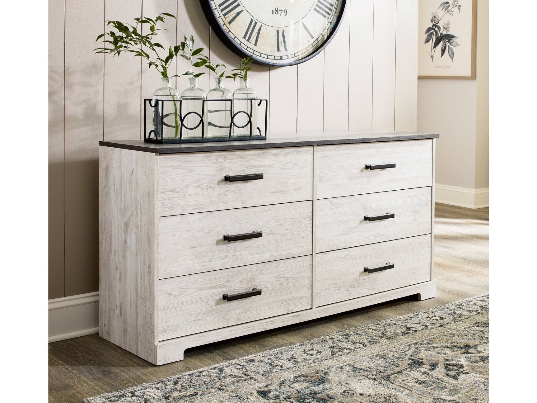 Shawburn Whitewash/Charcoal Gray Dresser (Online Special Price) - Ornate Home