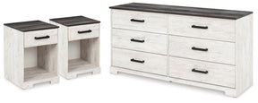 Shawburn Whitewash/Charcoal Gray Dresser and 2 Nightstands (Online Special Price) - Ornate Home