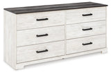 Shawburn Whitewash/Charcoal Gray Dresser and 2 Nightstands (Online Special Price) - Ornate Home