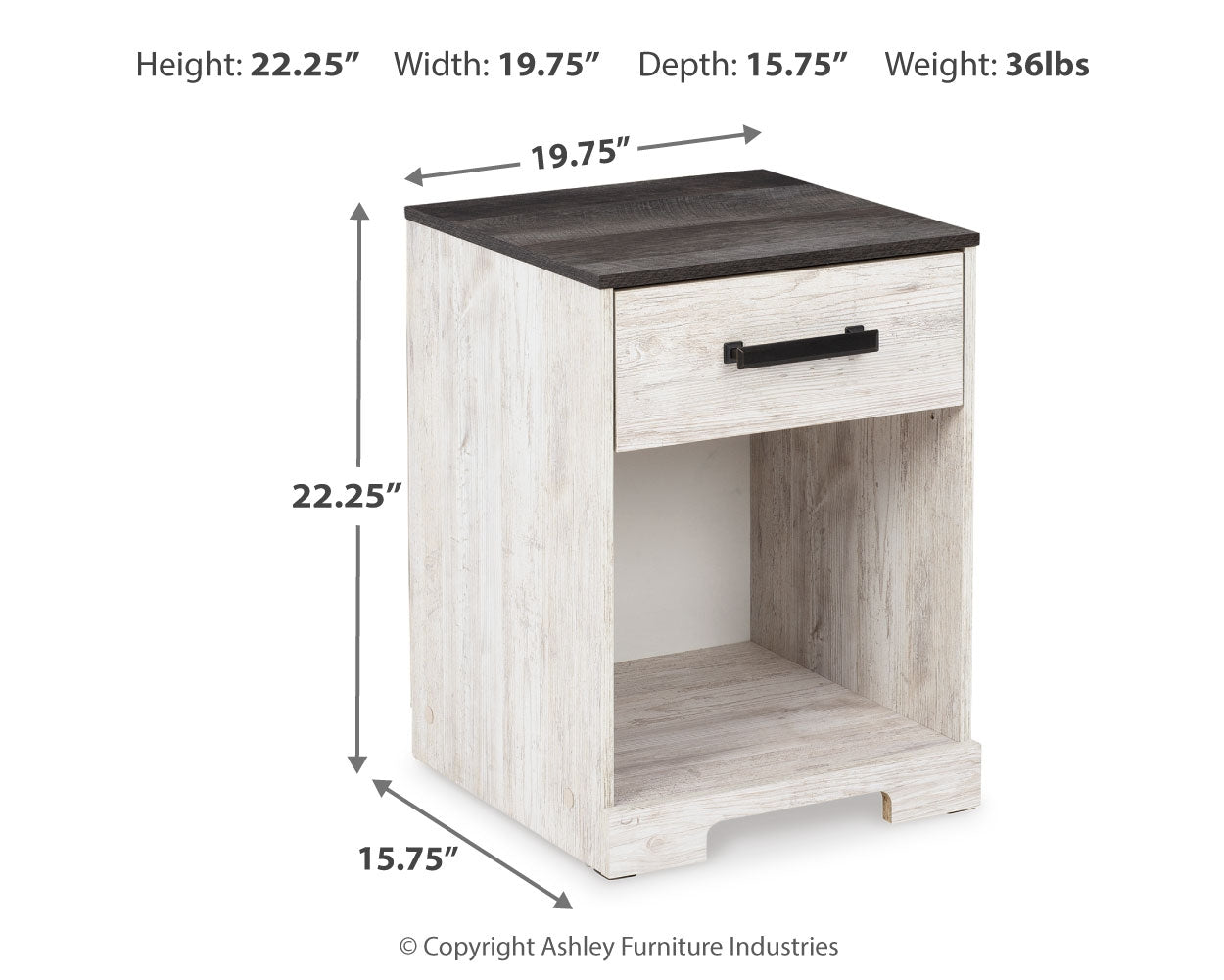Shawburn Whitewash/Charcoal Gray Dresser and 2 Nightstands (Online Special Price) - Ornate Home