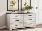 Shawburn Whitewash/Charcoal Gray Dresser and 2 Nightstands (Online Special Price) - Ornate Home