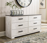 Shawburn Whitewash/Charcoal Gray Dresser and 2 Nightstands (Online Special Price) - Ornate Home