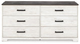 Shawburn Whitewash/Charcoal Gray Dresser and 2 Nightstands - Ornate Home