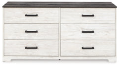Shawburn Whitewash/Charcoal Gray Dresser and 2 Nightstands - Ornate Home