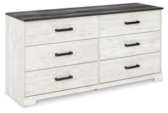 Shawburn Whitewash/Charcoal Gray Dresser and 2 Nightstands - Ornate Home