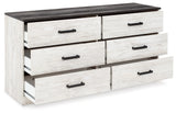 Shawburn Whitewash/Charcoal Gray Dresser and 2 Nightstands - Ornate Home