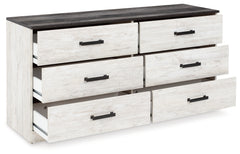Shawburn Whitewash/Charcoal Gray Dresser and 2 Nightstands - Ornate Home