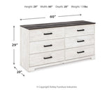 Shawburn Whitewash/Charcoal Gray Dresser and 2 Nightstands - Ornate Home