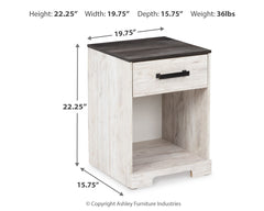 Shawburn Whitewash/Charcoal Gray Dresser and 2 Nightstands - Ornate Home