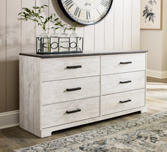 Shawburn Whitewash/Charcoal Gray Dresser and 2 Nightstands - Ornate Home