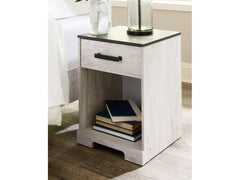 Shawburn Whitewash/Charcoal Gray One Drawer Nightstand - Ornate Home