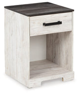 Shawburn Whitewash/Charcoal Gray One Drawer Nightstand - Ornate Home
