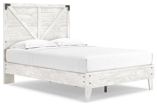 Shawburn Whitewash Full Crossbuck Panel Platform Bed (Online Special Price) - Ornate Home