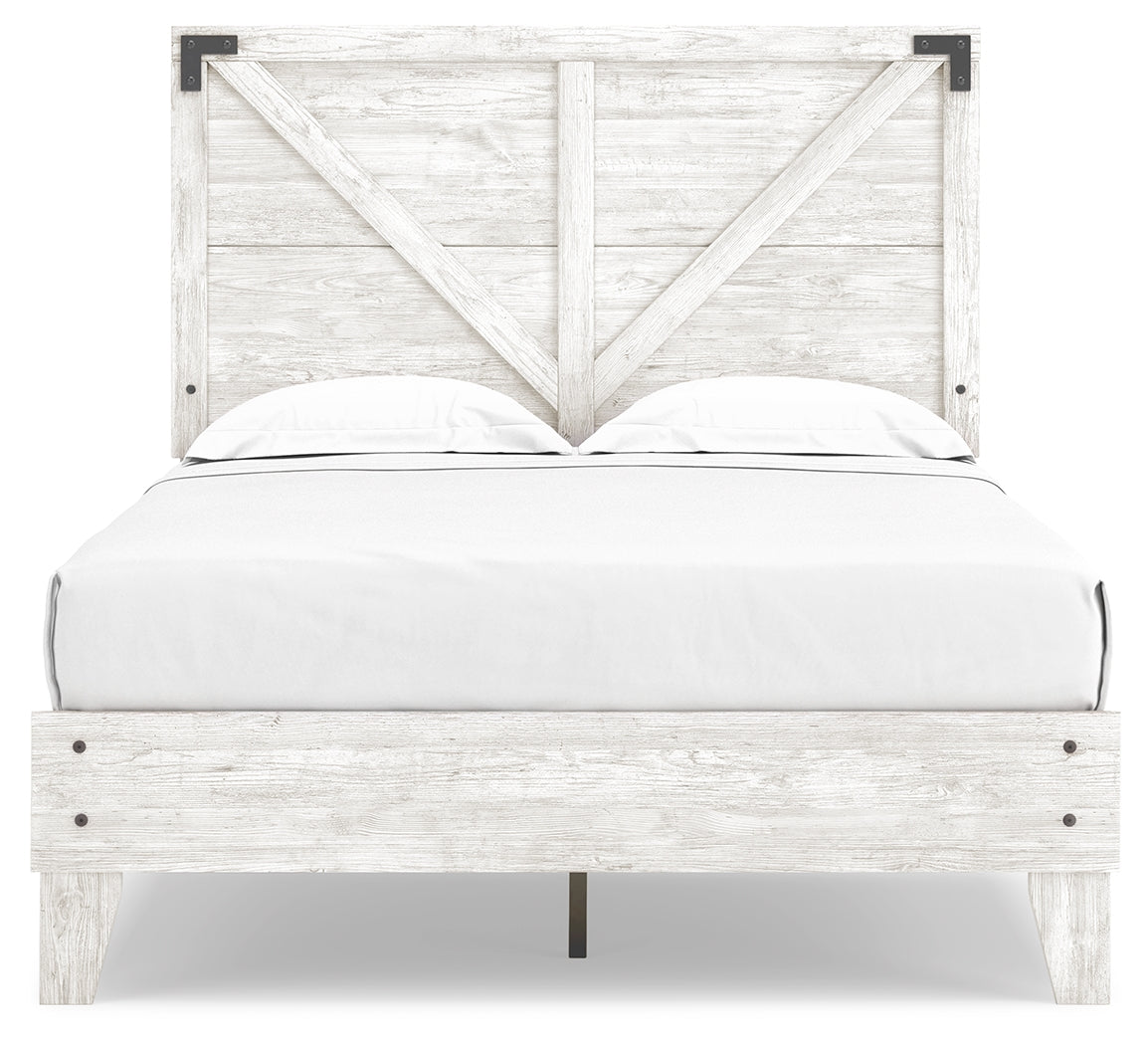 Shawburn Whitewash Full Crossbuck Panel Platform Bed (Online Special Price) - Ornate Home