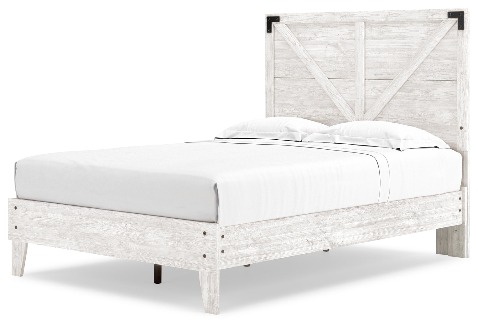 Shawburn Whitewash Full Crossbuck Panel Platform Bed (Online Special Price) - Ornate Home