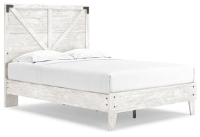 Shawburn Whitewash Full Crossbuck Panel Platform Bed - Ornate Home