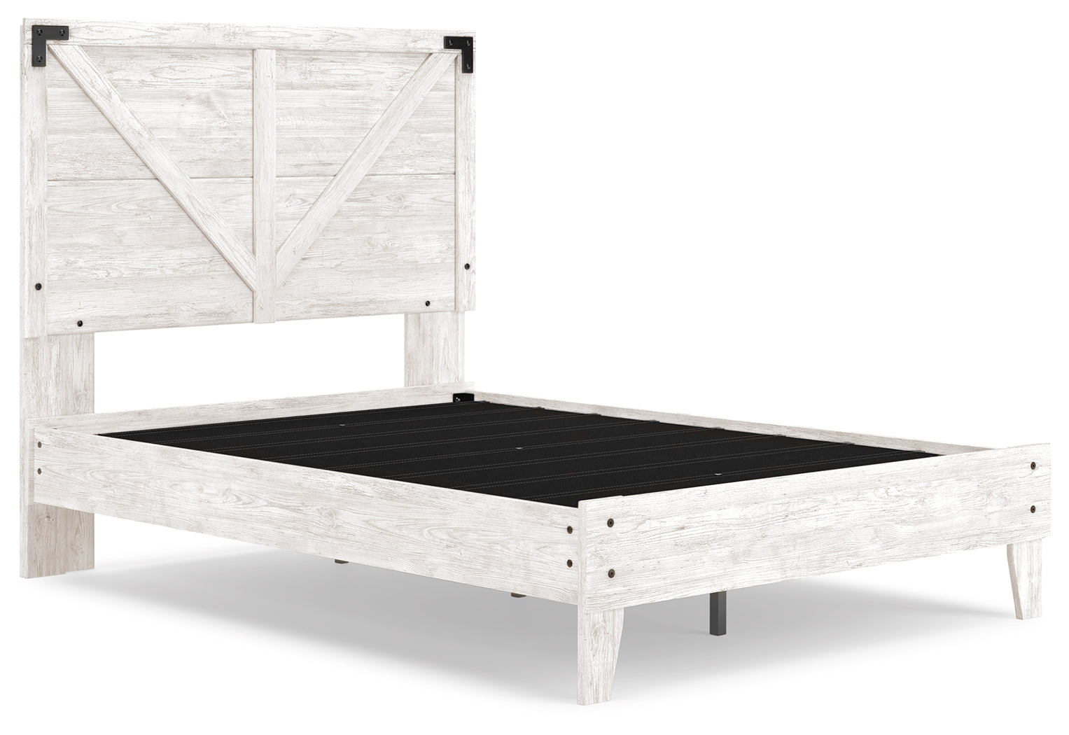 Shawburn Whitewash Full Crossbuck Panel Platform Bed - Ornate Home