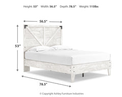 Shawburn Whitewash Full Crossbuck Panel Platform Bed - Ornate Home