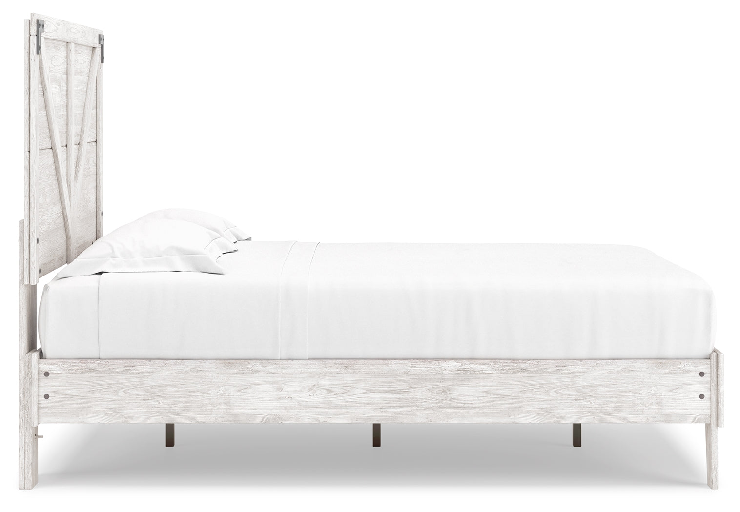 Shawburn Whitewash Full Crossbuck Panel Platform Bed - Ornate Home