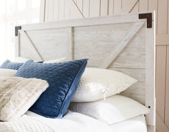 Shawburn Whitewash Full Crossbuck Panel Platform Bed - Ornate Home