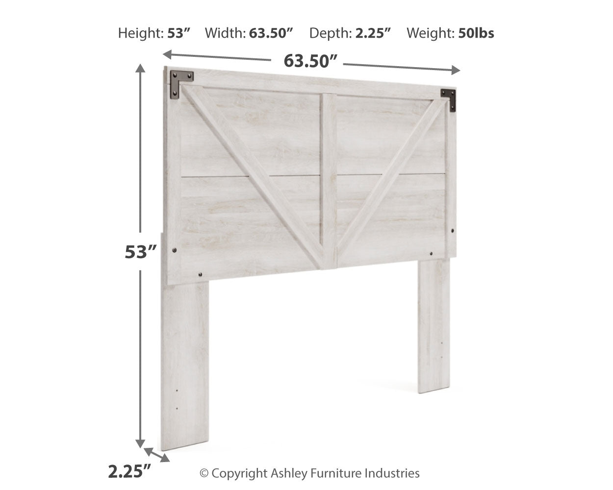 Shawburn Whitewash Queen Crossbuck Panel Headboard (Online Special Price) - Ornate Home