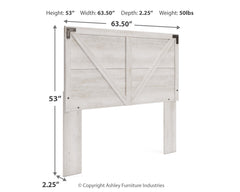 Shawburn Whitewash Queen Crossbuck Panel Headboard - Ornate Home