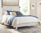 Shawburn Whitewash Queen Crossbuck Panel Platform Bed - Ornate Home
