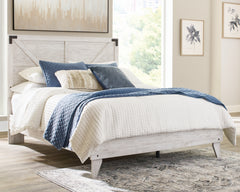 Shawburn Whitewash Queen Crossbuck Panel Platform Bed - Ornate Home