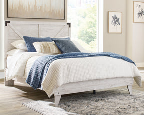 Shawburn Whitewash Queen Crossbuck Panel Platform Bed - Ornate Home