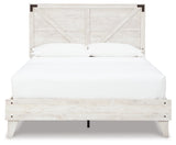 Shawburn Whitewash Queen Crossbuck Panel Platform Bed - Ornate Home